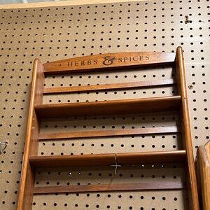 Wooden Spice Rack with Brown Finish